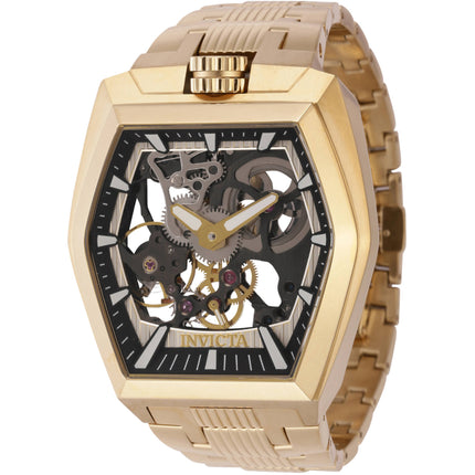 Invicta Men's Watch - Akula Mechanical Black, Ivory Skeleton Dial Bracelet | 44013 ,
