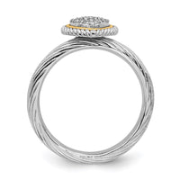Sterling Silver & 14k Stackable Expressions Diamond Heart Ring | QSK913 ,