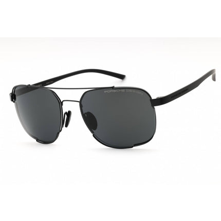 Porsche Men's Sunglasses - Black Metal Pilot Shape Full Rim Frame Grey Lens | P8922 A ,