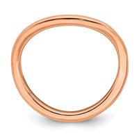 Sterling Silver Stackable Expressions Polished Pink-plated Wave Ring | QSK712 ,