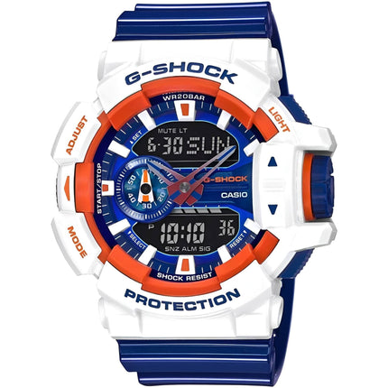 Casio Men's Watch - G-Shock Black and Blue Analog-Digital Dial Strap | GA400CS-7A ,