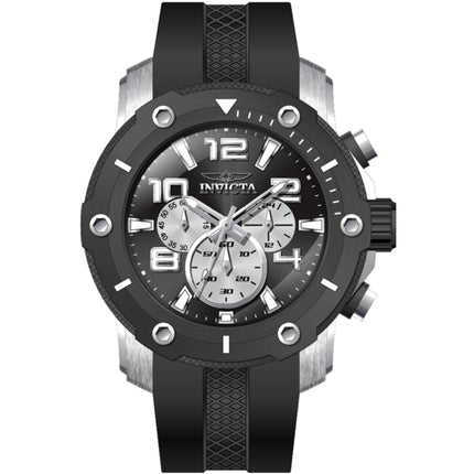 Invicta Men's Watch - Pro Diver Chrono Black and Silver Dial Rubber Strap | 45739 ,
