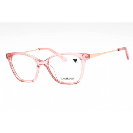 Bebe Women's Eyeglasses - Pink Crystal Acetate Full Rim Cat Eye Frame | BB5203 689 ,