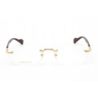 Gucci Men's Eyeglasses - Gold Rectangular Shape Frame Clear Demo Lens | GG1221O 003 ,