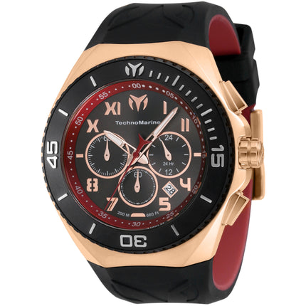 Technomarine Men's Watch - Manta Ocean Chronograph Black and Red Strap | TM-221046 ,