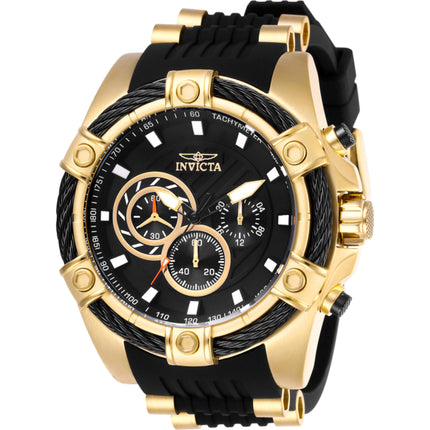 Invicta Men's Watch - Bolt Chrono Black and Gold Dial Steel and Rubber Strap | 26818 ,