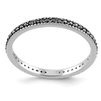 Sterling Silver Stackable Expressions Black Rhodium Black Dia Ring | QSK810A ,