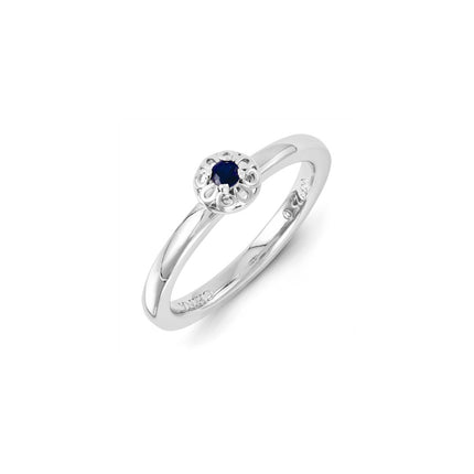 Sterling Silver Stackable Expressions Created Sapphire Ring | QSK1329 ,