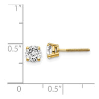 14ky 1.00ct. SI3 G-I Diamond Stud Thread on/off Post Earrings ,