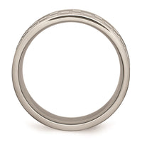 Titanium 8mm Satin and Polished Checkered Band | TB245 ,