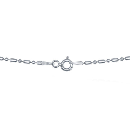 Classic Women's Chain - Rhodium Plated Sterling Silver 1+1 Bead, 20 inch | RBED-150-20 ,