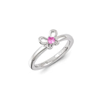 Sterling Silver Stackable Expressions Created Pink Sapphire Ring | QSK1242 ,