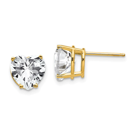 14k 8mm Heart Cubic Zirconia earring ,