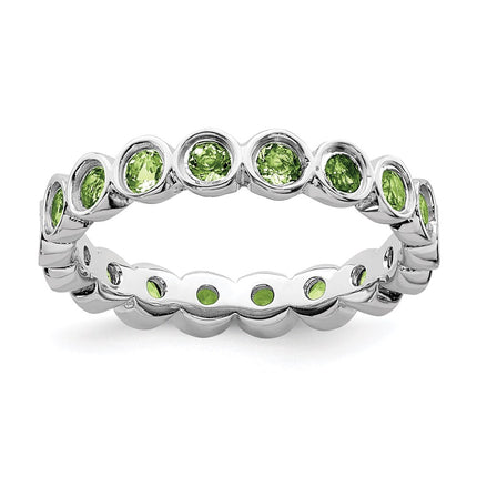 Sterling Silver Stackable Expressions Peridot Ring | QSK393 ,