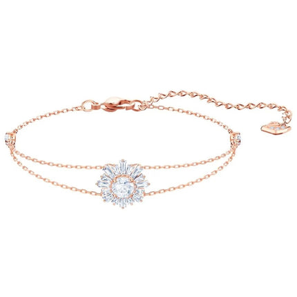 Swarovski Women's Bracelet - Sunshine White Crystal Motif Rose Gold Plated | 5451357 ,