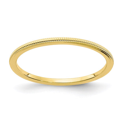 10K Gold 1.2mm Milgrain Stackable Band | 1STK19-120Y ,