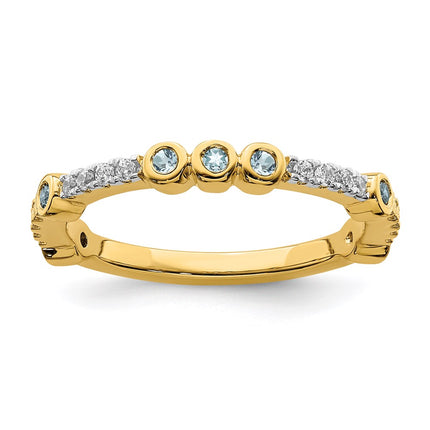 14k Stackable Expressions Aquamarine and Diamond Ring | SK2066 ,