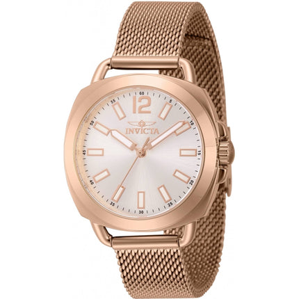 Invicta Women's Watch - Wildflower Quartz Silver Brass Dial Rose Gold Bracelet | 46339 ,