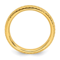 Sterling Silver Stackable Expressions Gold-plated Cable Ring | QSK202 ,