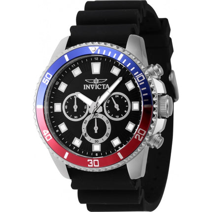 Invicta Men's Watch - Pro Diver Chronograph Blue/Red/Silver Tone Bezel | 46119 ,