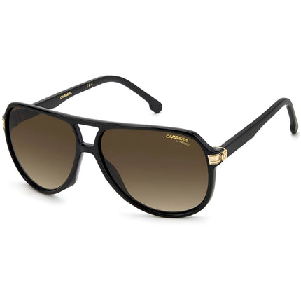 Carrera Unisex Sunglasses - Black Gold Plastic Pilot Full Rim Frame | 1045/S 02M2 ,