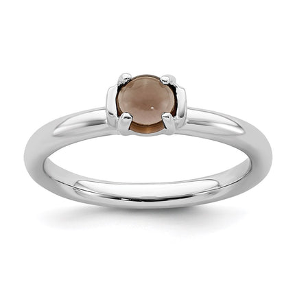 Sterling Silver Stackable Expressions Polished Smoky Quartz Ring | QSK619 ,