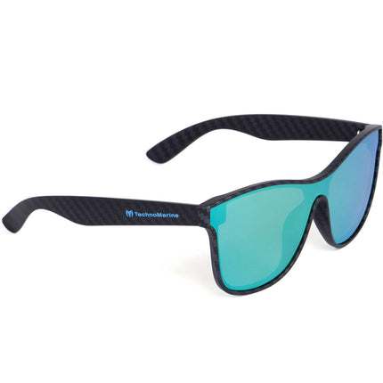 Technomarine Unisex Sunglasses - Carbon Fiber Frame Green Mirror Lens | TMEW010-02 ,