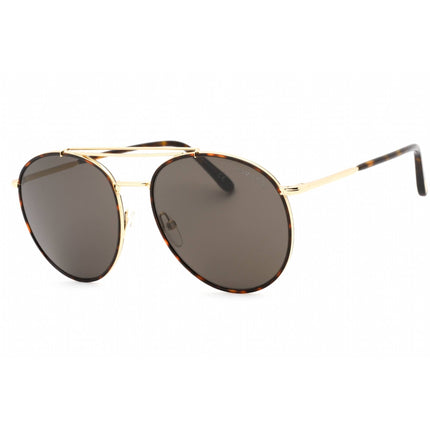 Tom Ford Men's Sunglasses - Shiny Deep Gold Metal Oval Frame Smoke Lens | FT0694 30A ,