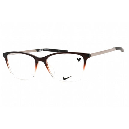 Nike Women's Eyeglasses - Brown Basalt/Clear Fade Cat Eye Frame | NIKE 7284 203 ,