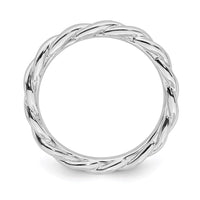 Sterling Silver Stackable Expressions Rhodium Twist Ring | QSK1952 ,
