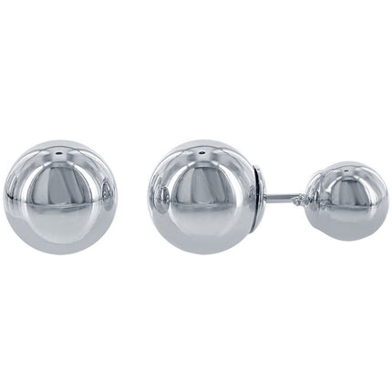 Classic Women's Earrings - Sterling Silver 7mm Front with 10mm Bead Back | A-2324 ,