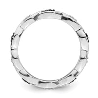 Sterling Silver Stackable Expressions Black & White Diamond Ring | QSK1057 ,