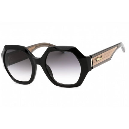 Chopard Women's Sunglasses - Black Acetate Geometric Frame Grey Lens | SCH362M 0BLK ,