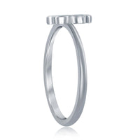 Sterling Silver Blue Inlay Opal Paw Print Ring ,