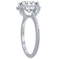Classic Women's Pear-Shaped Halo Pave Band Ring - W-2849 ,