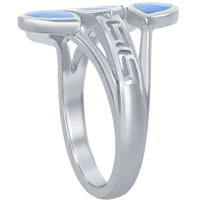 Opalata Women's Blue Inlay Pear-Shaped Opal Ring - W-2314 ,