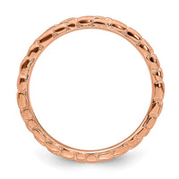 Sterling Silver Stackable Expressions Pink-plated Twisted Ring | QSK180 ,