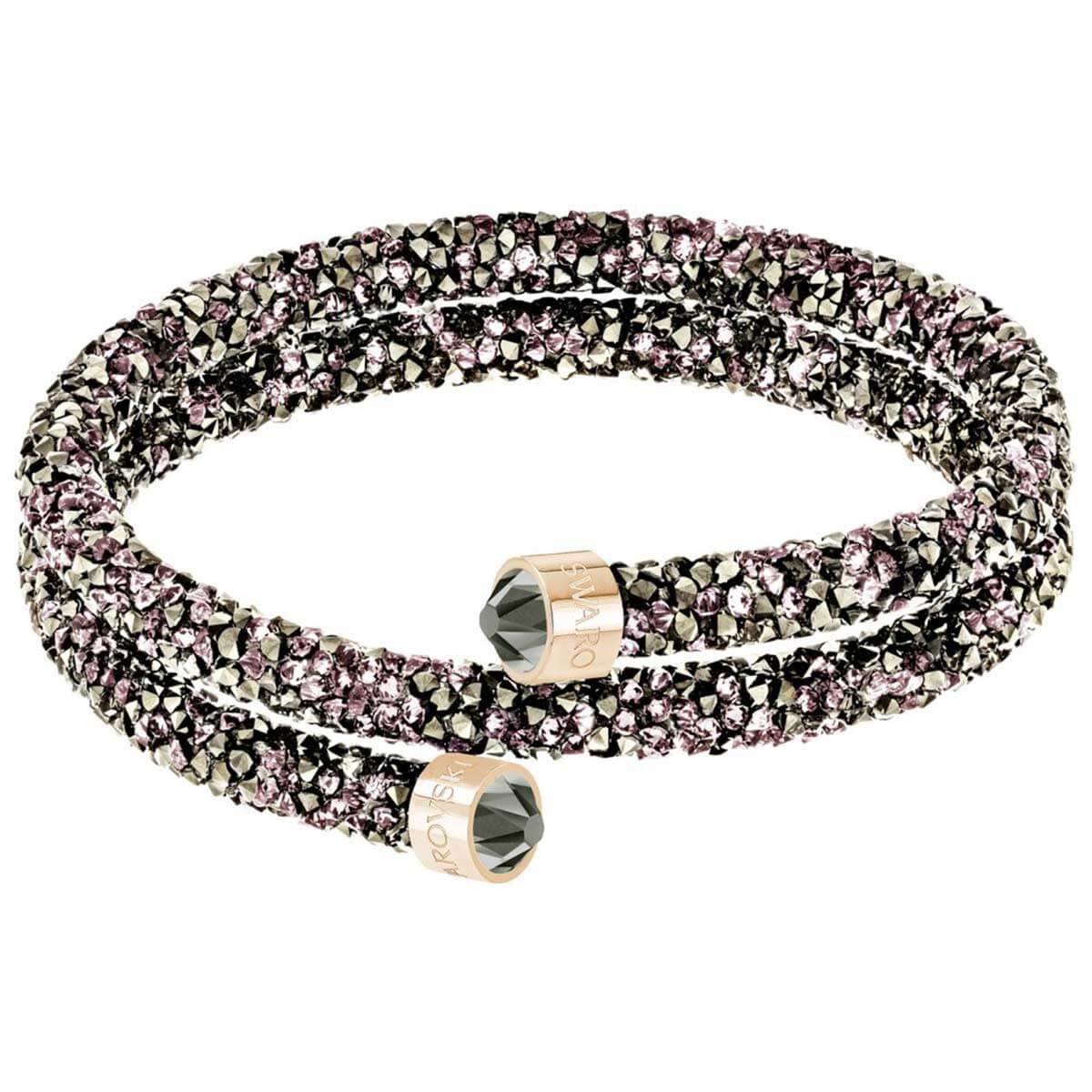 Swarovski Women's Double Bangle Bracelet Crystaldust, Rose 5348102