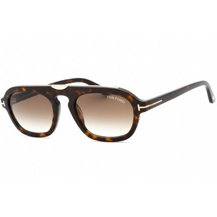 Tom Ford Men's Sunglasses - Dark Havana Plastic Pilot Full Rim Frame | FT0736 52K ,