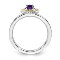 Sterling Silver & 14k Stackable Expressions Sterling Silver Amethyst Ring | QSK915 ,