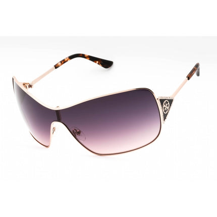 Guess Women's Sunglasses - Shiny Rose Gold Shield Shape Full Rim Frame | GU7876 28B ,