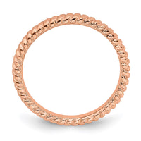 Sterling Silver Stackable Expressions Pink-plated Twisted Ring | QSK196 ,