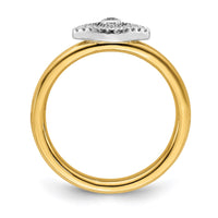 Sterling Silver Stackable Expressions Evil Eye Diamond Ring | QSK2164 ,