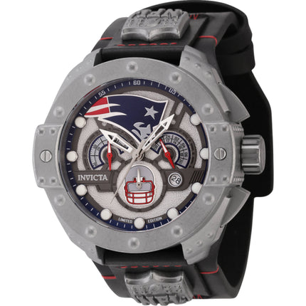 Invicta Men's Watch - NFL New England Patriots Quartz Silver and Black Strap | 45122 ,