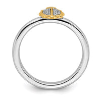 Sterling Silver Stackable Expressions Gold-Plated Ladybug Dia. Ring | QSK2169 ,