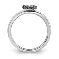 Sterling Silver Stackable Expressions Rhodium Black Dia. Horseshoe Ring | QSK1982 ,
