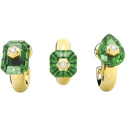 Swarovski Women's Hoop Earrings - Numina Green Mixed Cuts Crystals, Set of 3 | 5633781 ,
