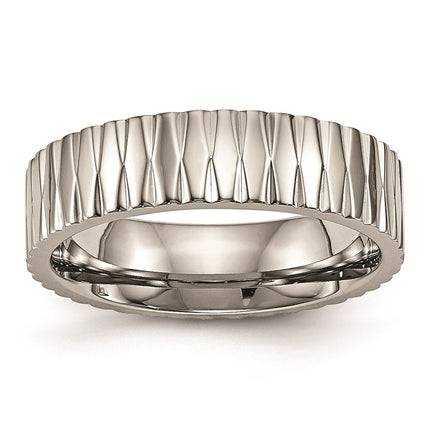 Titanium Polished Textured Ring | TB460 ,