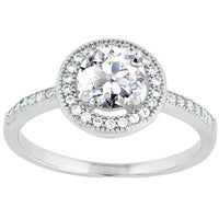 Classic Women's Circle CZ and Micro Pave Ring - W-9310 ,