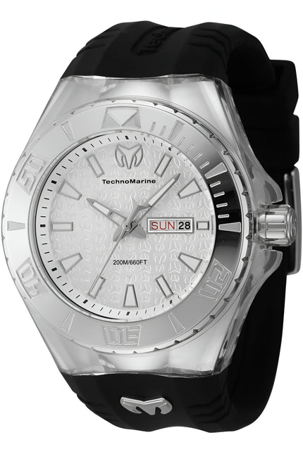 Technomarine Men's Watch - Cruise Monogram Silver Dial Silicone Strap | TM-122007 ,